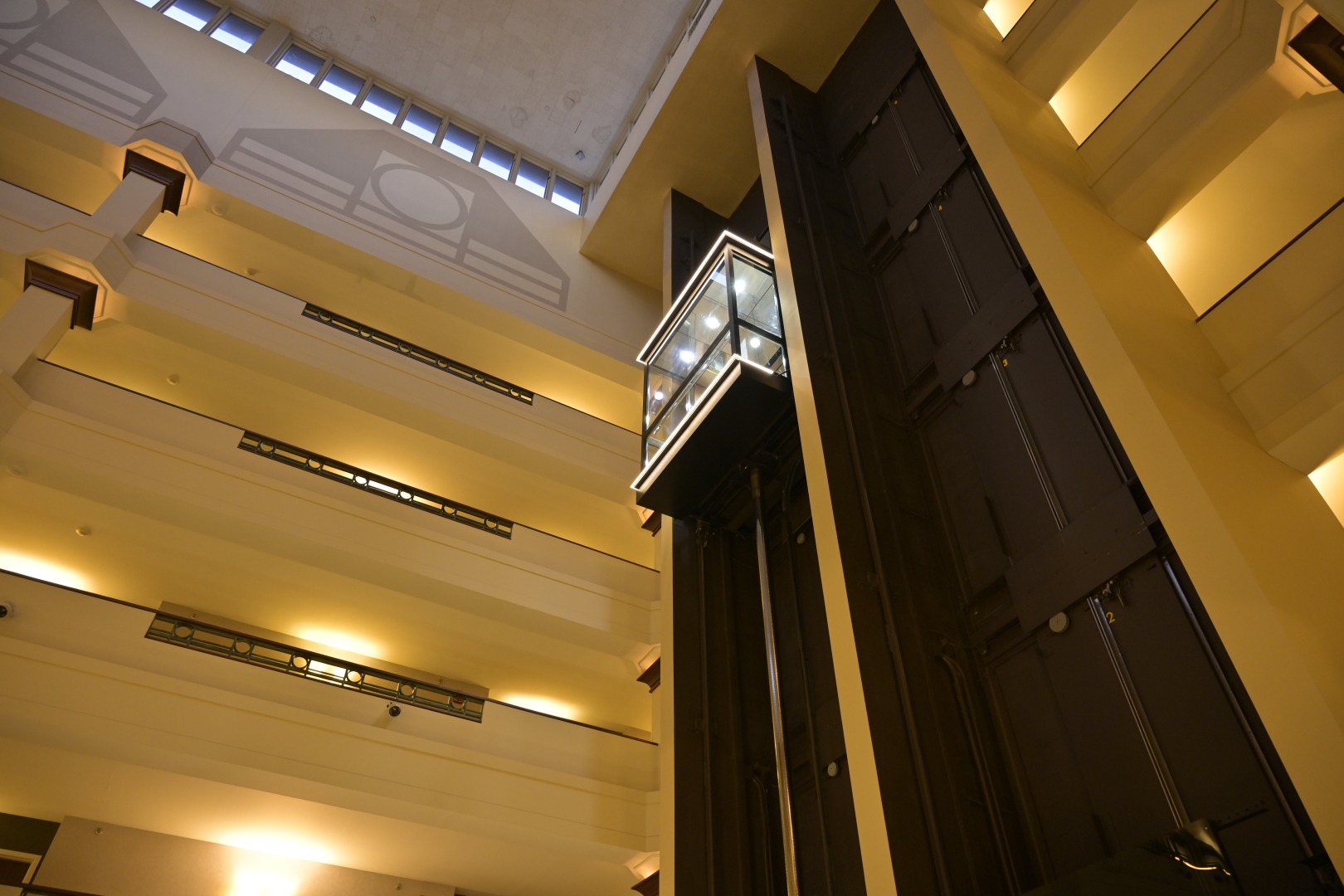 Sheraton Hotel lobby elevator in Cuyahoga Falls, Ohio